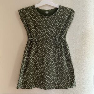 Old Navy | Cotton Olive Green Floral Dress